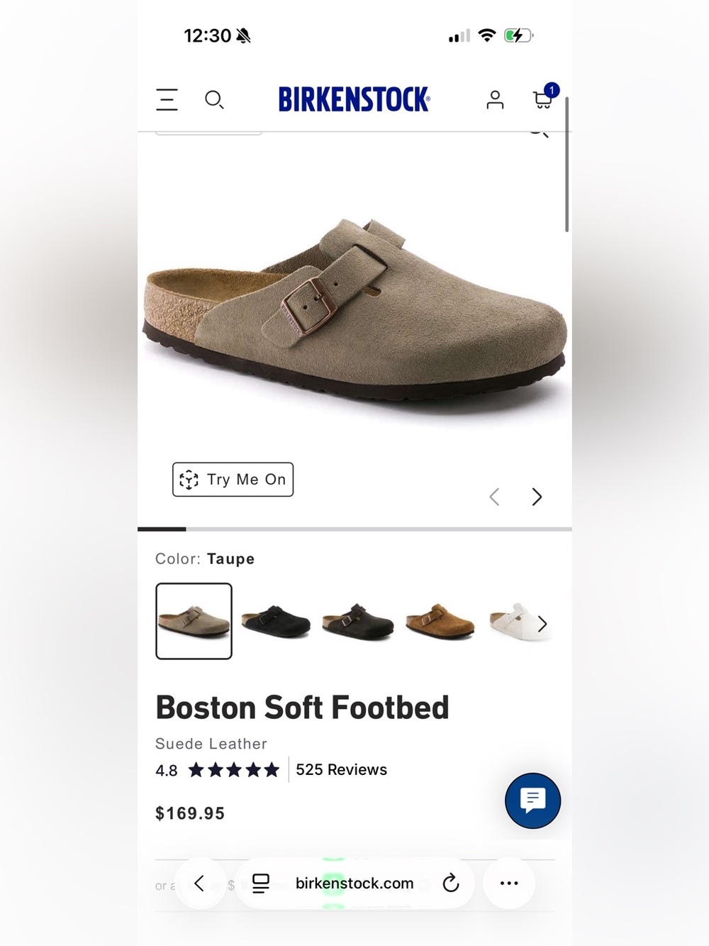 Birkenstock Suede Clog Mules in Taupe